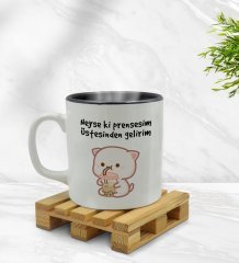 Bk Gift Neyse Ki Prensesim Tasarımlı İçi Siyah Renkli Kupa Bardak Model 1
