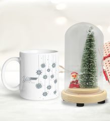 BK Gift Kişiye Özel Yılbaşı Temalı Işıklı Fanus Biblo ve Kupa Hediye Seti-3