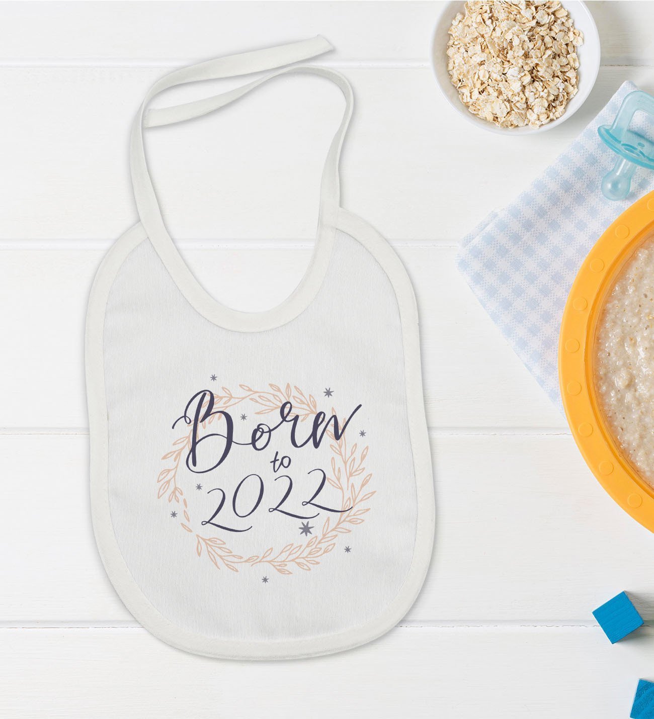 BK Kids Born To Tasarımlı Bebek Mama Önlüğü - Model 1