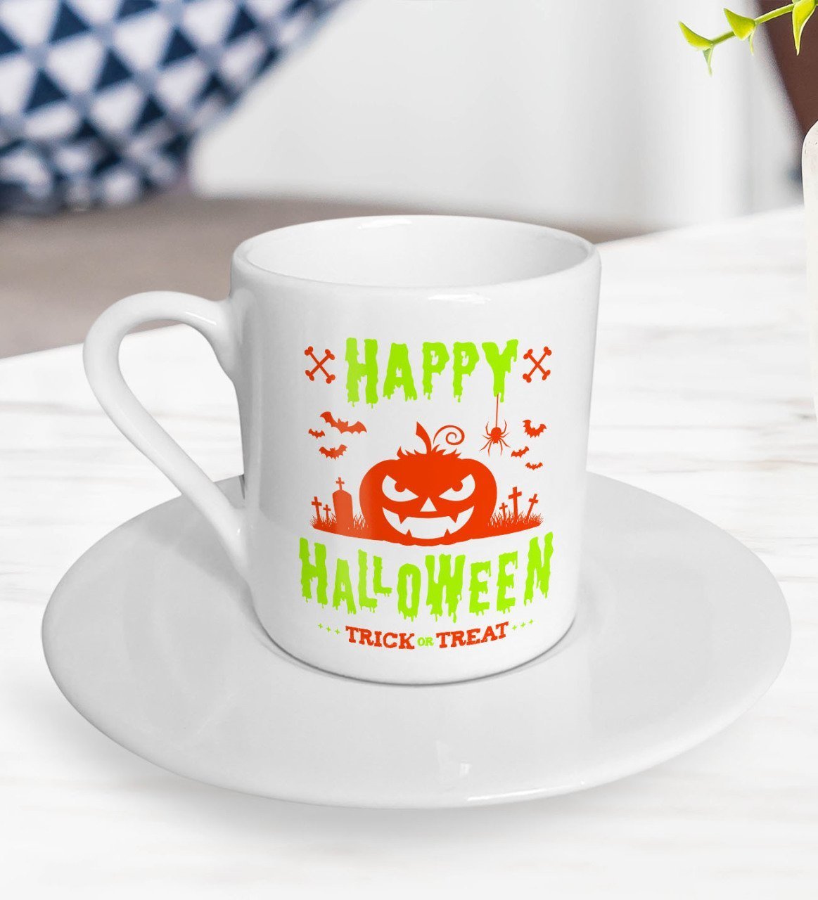 BK Gift Happy Halloween Tasarımlı Türk Kahvesi Fincanı-8