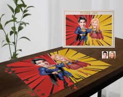 BK Gift Kişiye Özel Aile Tasarımlı 1000 Parça Profesyonel Puzzle, 3'lü  Portre, Aileye Hediye Puzzle-20