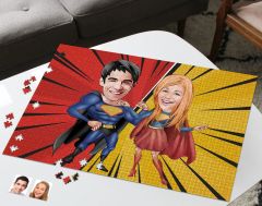 BK Gift Kişiye Özel Aile Tasarımlı 1000 Parça Profesyonel Puzzle, 3'lü  Portre, Aileye Hediye Puzzle-20