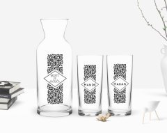 Kişiye Özel Renkli Baskılı İsimli İkili Rakı Bardağı ve Karaf Hediye Seti-25