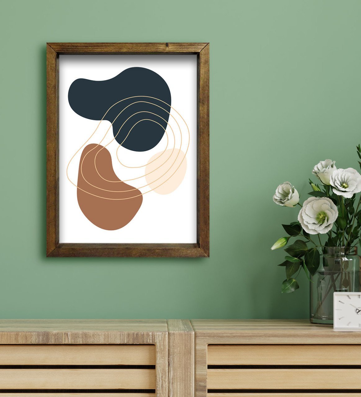 BK Gift Otel Odası Konseptli Doğal Masif Ahşap Çerçeveli Tablo 30x40cm-13