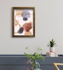 BK Gift Otel Odası Konseptli Doğal Masif Ahşap Çerçeveli Tablo 45x65cm-64