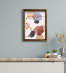 BK Gift Otel Odası Konseptli Doğal Masif Ahşap Çerçeveli Tablo 45x65cm-64
