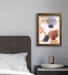 BK Gift Otel Odası Konseptli Doğal Masif Ahşap Çerçeveli Tablo 45x65cm-64