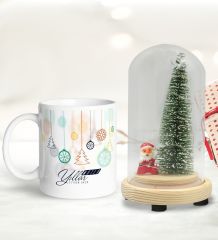 BK Gift Kişiye Özel Yılbaşı Temalı Işıklı Fanus Biblo ve Kupa Hediye Seti-2