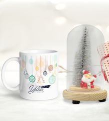 BK Gift Kişiye Özel Yılbaşı Temalı Işıklı Fanus Biblo ve Kupa Hediye Seti-2