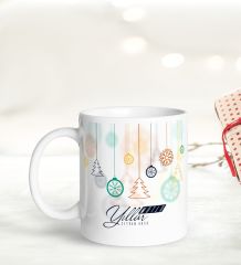BK Gift Kişiye Özel Yılbaşı Temalı Işıklı Fanus Biblo ve Kupa Hediye Seti-2