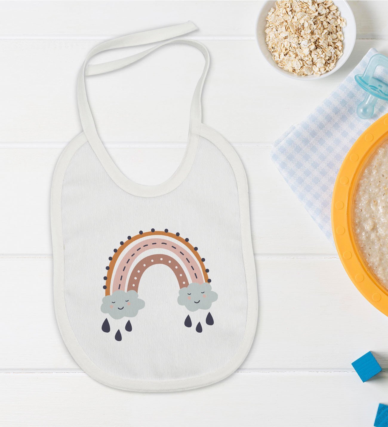 BK Kids Boho Tasarımlı Bebek Mama Önlüğü - Model 1