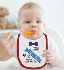BK Kids Kişiye Özel Sünnet Tasarımlı 2’li Kırmızı Mama Önlüğü-2