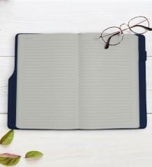BK Gift Kişiye Özel Love Tasarımlı Lacivert Termo Deri Not Defteri 15x21cm-1