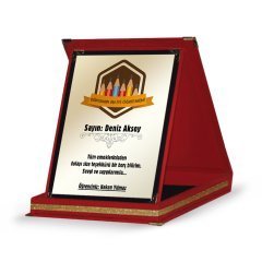 Kişiye Özel Kırmızı Plaket (Öğretmenler Günü Temalı-17)