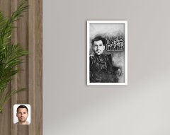 Kişiye Özel Godfather Baba Karikatürlü Dekoratif Ahşap Beyaz Çerçeveli Tablo-19