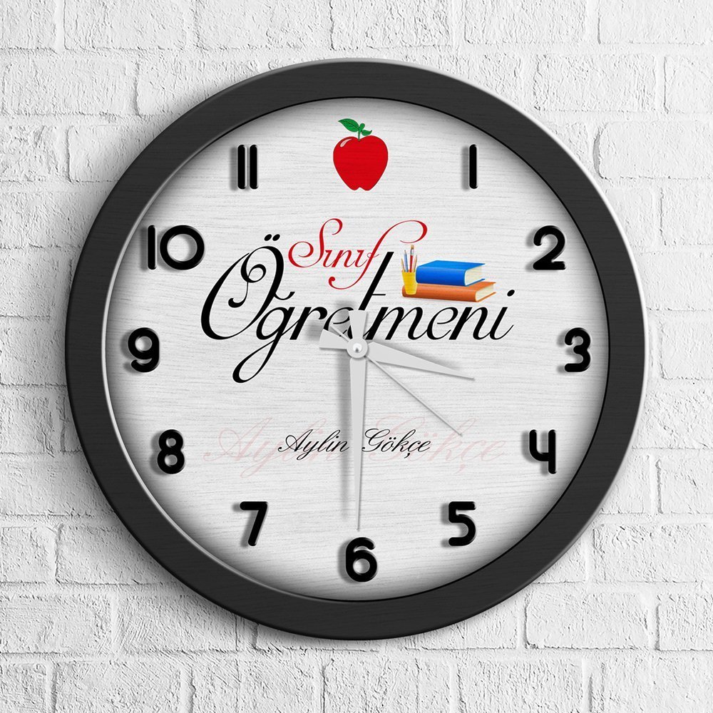 Kişiye Özel Mesleki Sınıf Öğretmeni Ahşap Duvar Saati - 6