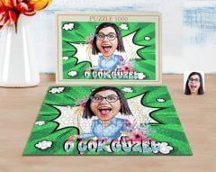 Kişiye Özel O Çok Güzel Karikatürlü 1000 Parça Profesyonel Puzzle-1