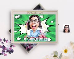 Kişiye Özel O Çok Güzel Karikatürlü 1000 Parça Profesyonel Puzzle-1