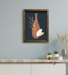 BK Gift Otel Odası Konseptli Doğal Masif Ahşap Çerçeveli Tablo 30x40cm-12