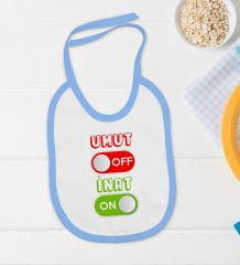 BK Kids Umut Off Tasarımlı Mavi Bebek Body Zıbın ve Mama Önlüğü Hediye Seti-1