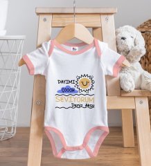 BK Kids Kişiye Özel Pembe Bebek Body Zıbın - Model 93
