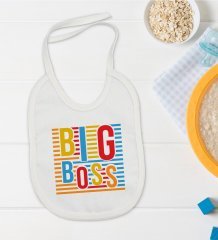 BK Kids Big Boss Tasarımlı Bebek Mama Önlüğü - Model 1
