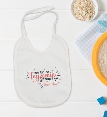 BK Kids Kişiye Özel Sen Bir De Teyzemin Güzelliğini Gör Tasarımlı Bebek Body Zıbın ve Mama Önlüğü Hediye Seti - Model 1