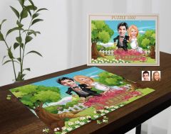 BK Gift Kişiye Özel Aile Tasarımlı 1000 Parça Profesyonel Puzzle, 3'lü  Portre, Aileye Hediye Puzzle-18