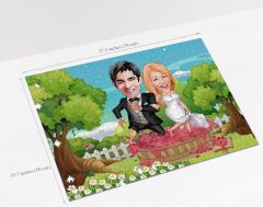 BK Gift Kişiye Özel Aile Tasarımlı 1000 Parça Profesyonel Puzzle, 3'lü  Portre, Aileye Hediye Puzzle-18