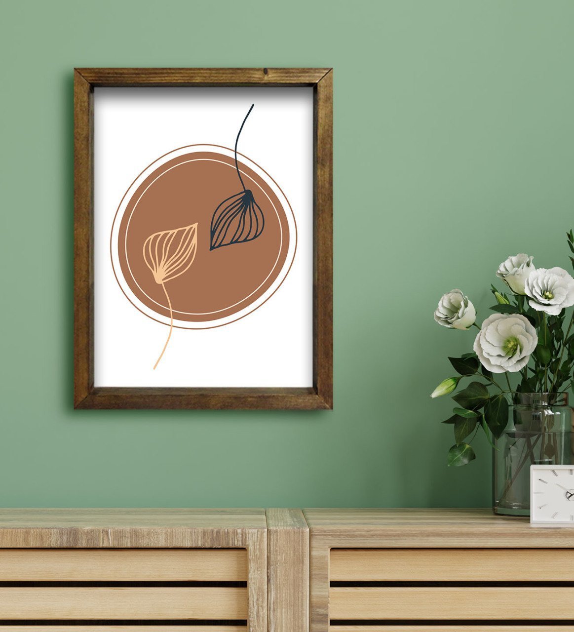 BK Gift Otel Odası Konseptli Doğal Masif Ahşap Çerçeveli Tablo 30x40cm-11