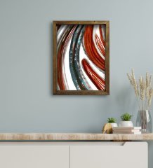 BK Gift Otel Odası Konseptli Doğal Masif Ahşap Çerçeveli Tablo 45x65cm-62