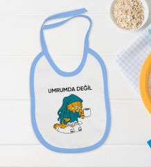 BK Kids Umrumda Değil Tasarımlı Mavi Bebek Body Zıbın ve Mama Önlüğü Hediye Seti-1