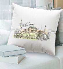 BK Gift İstanbul Tasarımlı Beyaz Kırlent Yastık, Ev Hediyesi, Ev Dekorasyonu, Dekoratif Hediye-13