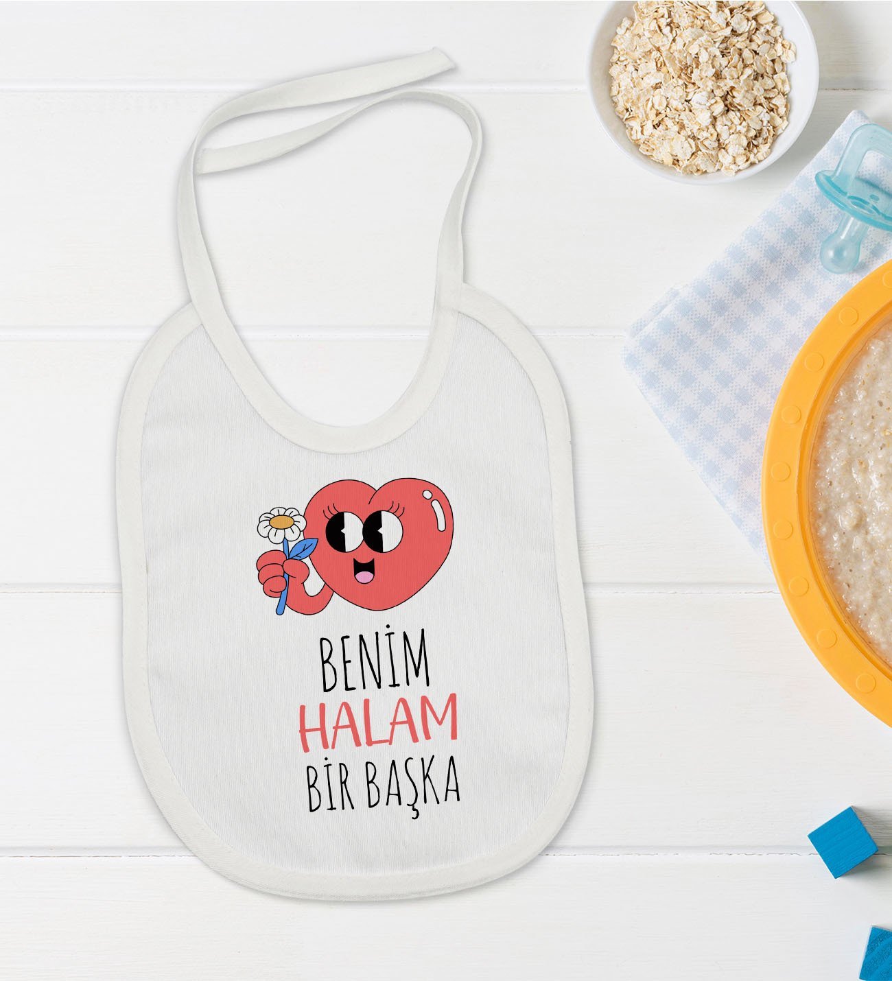 BK Kids Benim Halam Bir Başka Tasarımlı Bebek Mama Önlüğü - Model 1
