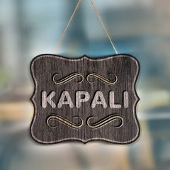 Kişiye Özel Açık & Kapalı Ahşap Kapı Levhası - 3