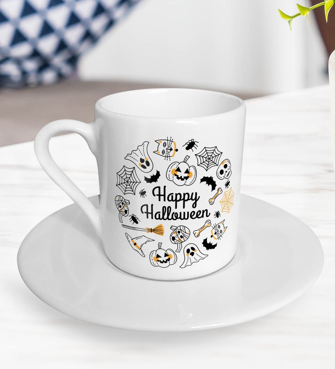 BK Gift Happy Halloween Tasarımlı Türk Kahvesi Fincanı-5
