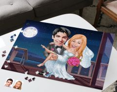 BK Gift Kişiye Özel Aile Tasarımlı 1000 Parça Profesyonel Puzzle, 3'lü  Portre, Aileye Hediye Puzzle-17