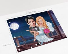BK Gift Kişiye Özel Aile Tasarımlı 1000 Parça Profesyonel Puzzle, 3'lü  Portre, Aileye Hediye Puzzle-17