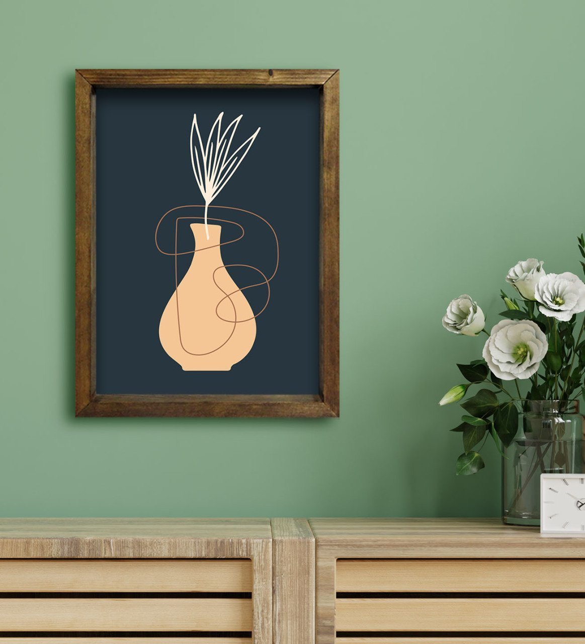 BK Gift Otel Odası Konseptli Doğal Masif Ahşap Çerçeveli Tablo 30x40cm-10