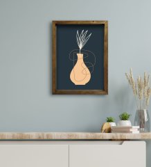 BK Gift Otel Odası Konseptli Doğal Masif Ahşap Çerçeveli Tablo 30x40cm-10