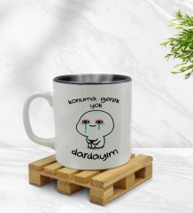Bk Gift Dardayım Tasarımlı İçi Siyah Renkli Kupa Bardak Model 1