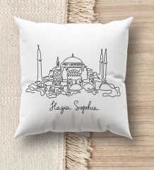 BK Gift İstanbul Tasarımlı Beyaz Kırlent Yastık, Ev Hediyesi, Ev Dekorasyonu, Dekoratif Hediye-12