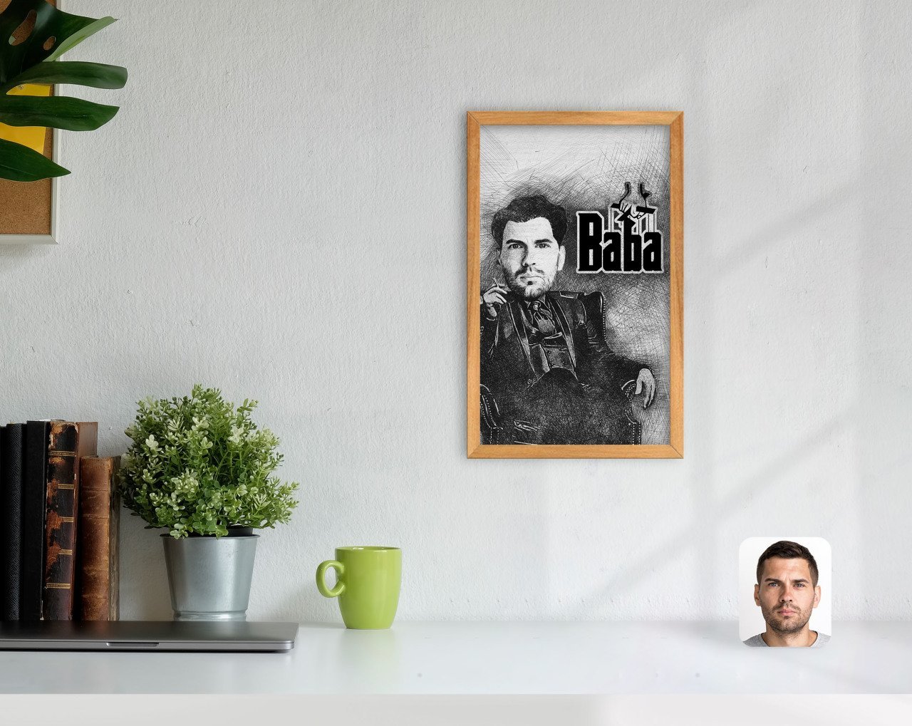 Kişiye Özel Godfather Baba Karikatürlü Dekoratif Retro Ahşap Tablo-22