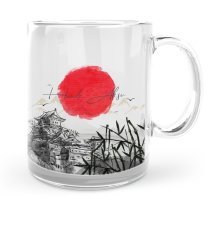 Kişiye Özel Japan Tasarımlı Cam Kupa Bardak - 1
