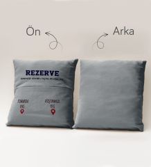 BK Gift Kişiye Özel Tasarımlı Organizer Kumanda ve Atıştırmalık Cepli Gri Kırlent Yastık- 3, Ev Dekoru, Ev Hediyesi