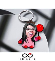 BK Gift Kişiye Özel Ahşap Karikatürlü Anahtarlık, Sevgiliye Hediye, Sevgililer Günü Hediyesi, Yıl Dönümü Hediyesi, Doğum Günü Hediyesi