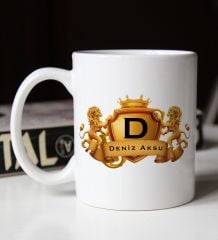BK Gift Kişiye Özel Kral Aslanlar Tasarımlı Beyaz Kupa Bardak-2, Arkadaşa Hediye, Sevgiliye Hediye