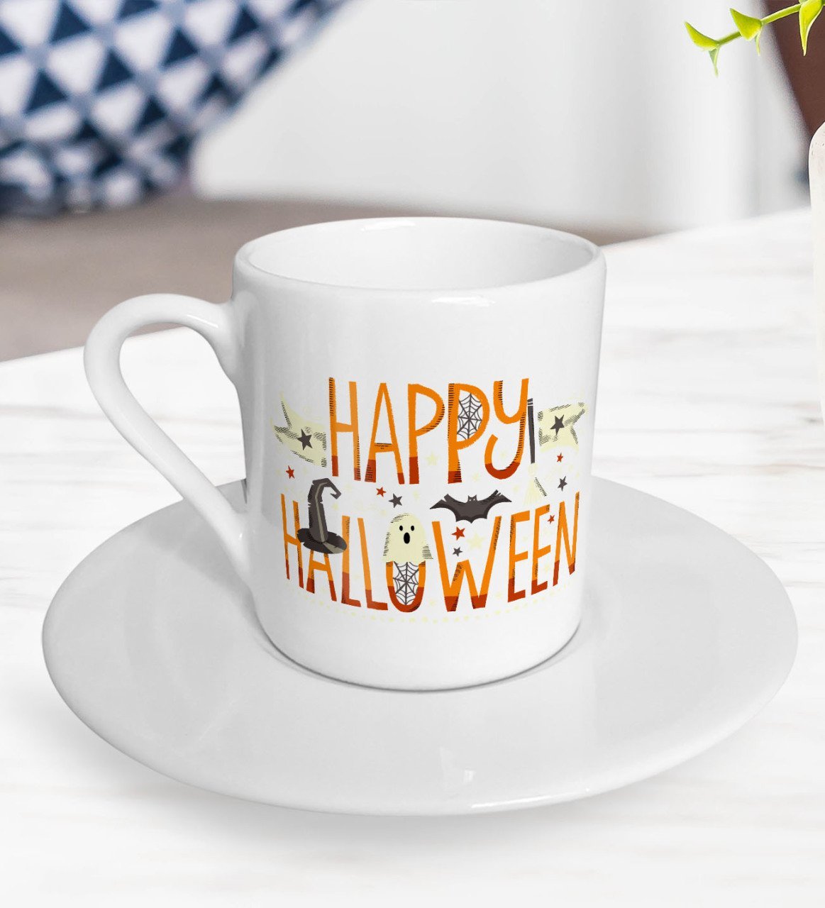 BK Gift Happy Halloween Tasarımlı Türk Kahvesi Fincanı-4