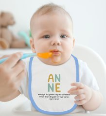 BK Kids Anne Tasarımlı Mavi Bebek Mama Önlüğü