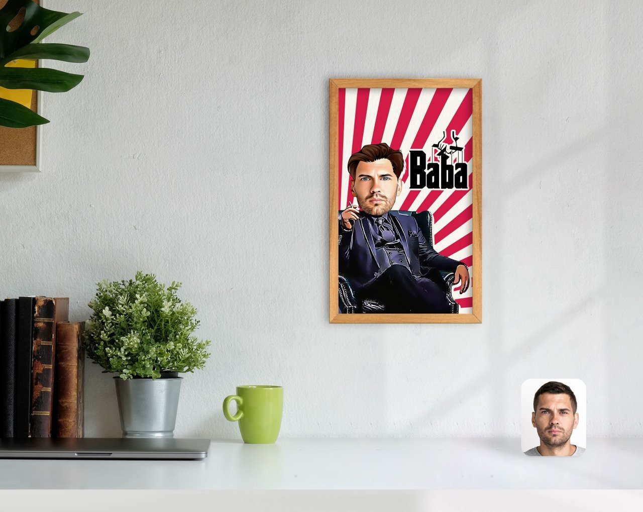 Kişiye Özel Godfather Baba Karikatürlü Dekoratif Retro Ahşap Tablo-21